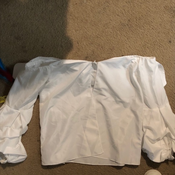 White bow top shoulder-less and flare! xL - Picture 3 of 4